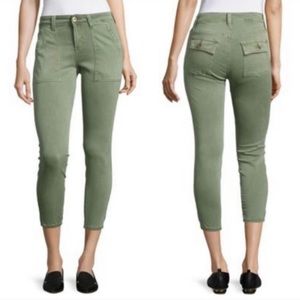 Pistola Mid Rise Army Green Crop Utility Pants